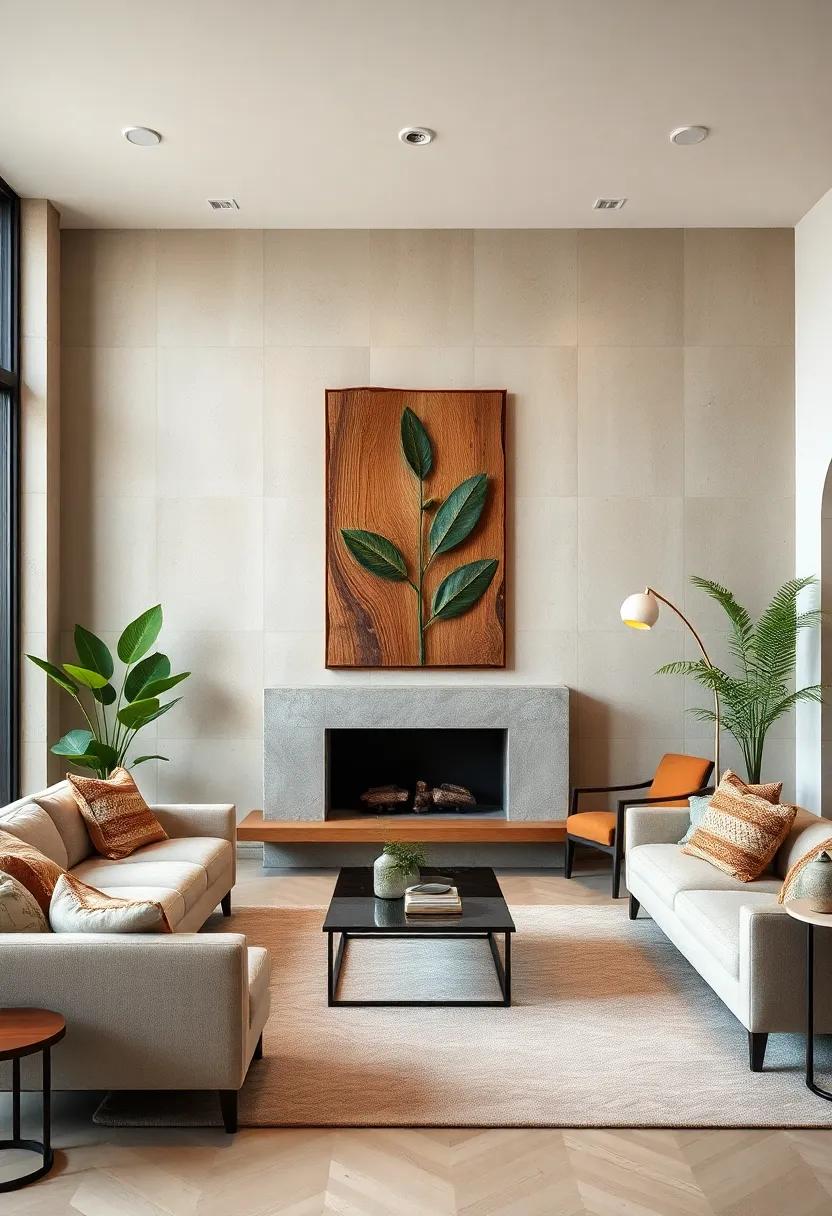 Nature-Inspired Wood Art: Use pieces of reclaimed wood art to bring a rustic yet elegant touch that celebrates natural materials in your home