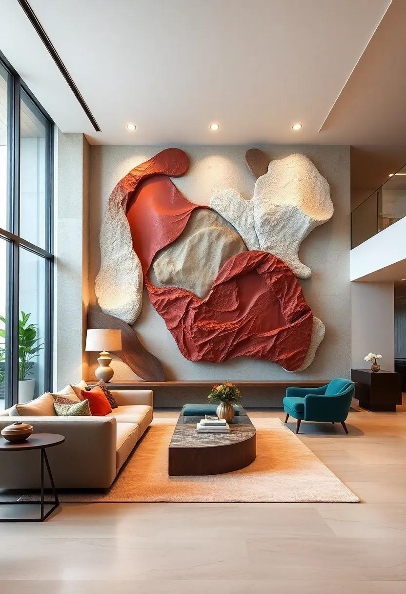 Sculptural Wall Installations: Elevate your space with sculptural wall installations that blend art with architecture, making a striking statement