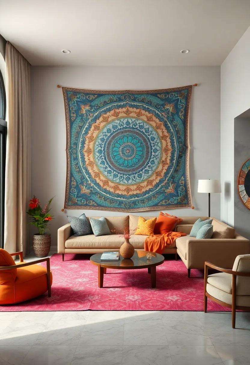 Statement Tapestries: Adorn your walls with intricate tapestries that serve as both art and textiles, perfect for adding warmth and comfort