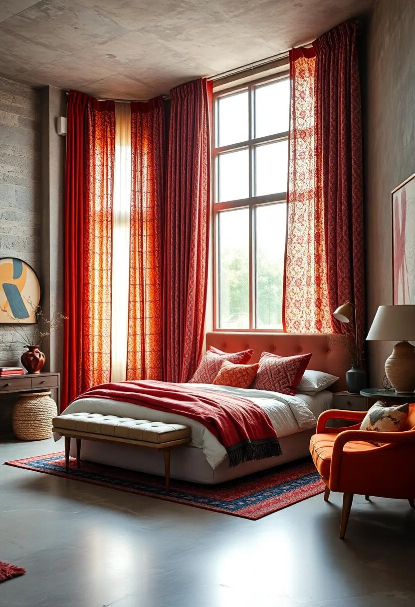 Colorful curtains: Choose vibrant, patterned fabrics to frame windows and add an extra layer of visual interest
