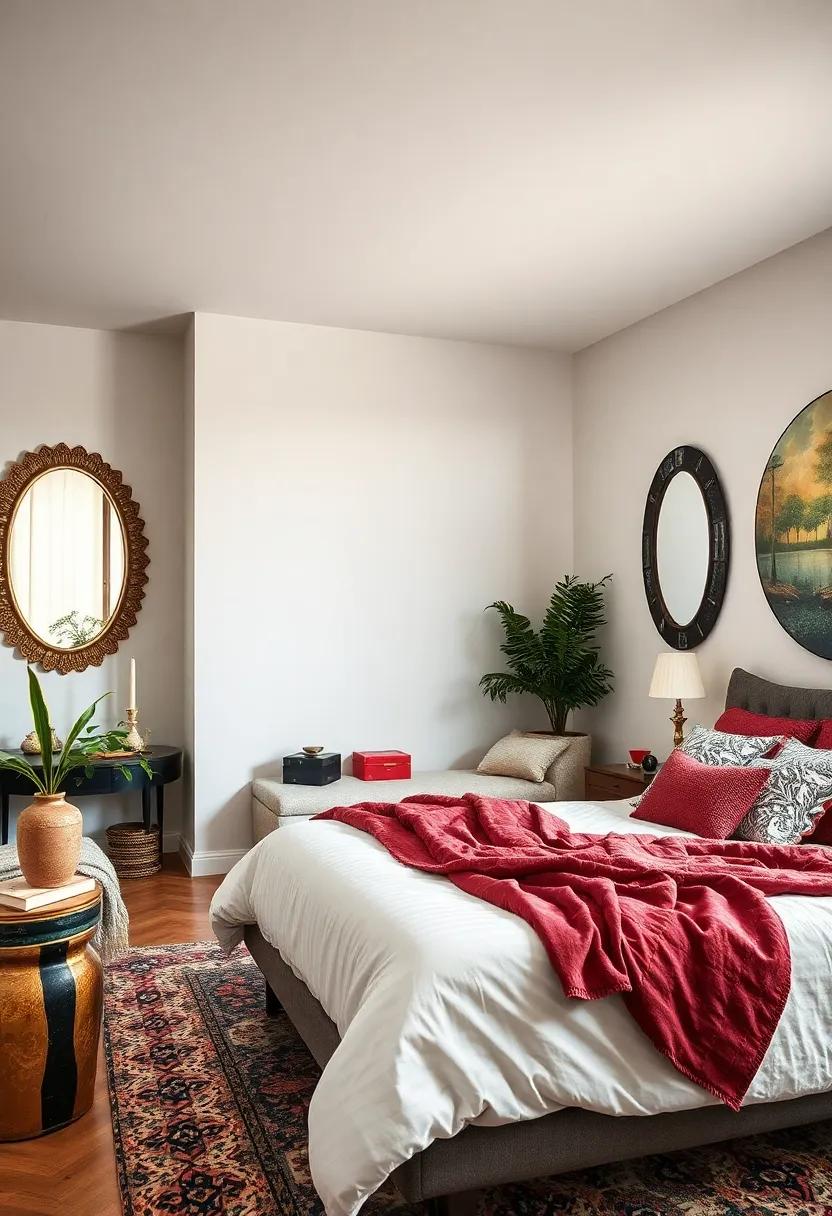 Funky Mirrors: Seek out mirrors in unexpected shapes or with elaborate frames to enhance light and space