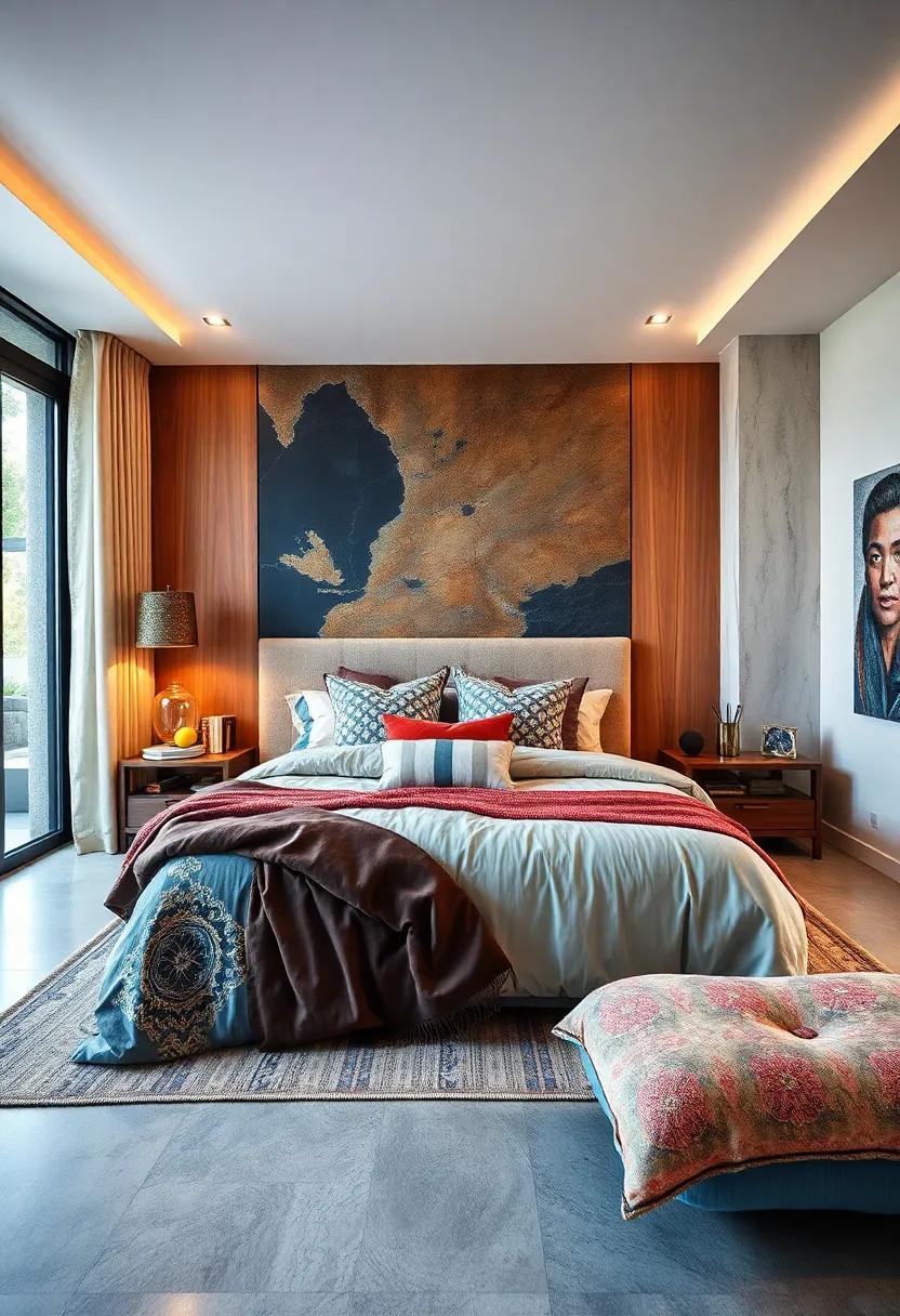 Layered Bedding: Mix and match patterns and textures in your bedding for a cozy yet visually striking look