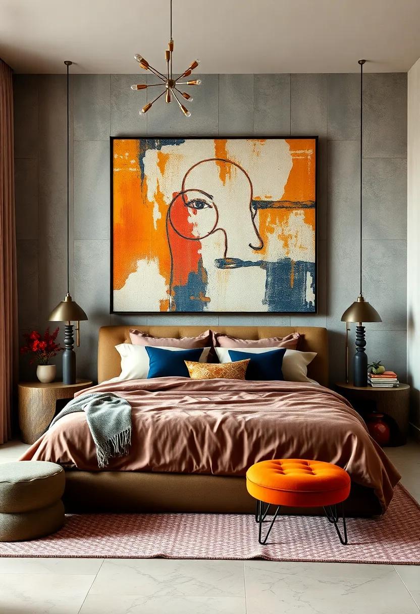 Statement Wall Art: Choose oversized pieces that reflect your personality and serve as conversation starters