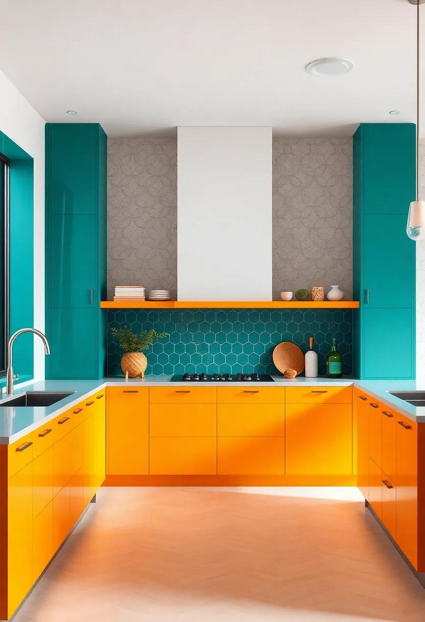 The allure of Bold ​hues in Modern Kitchen Design