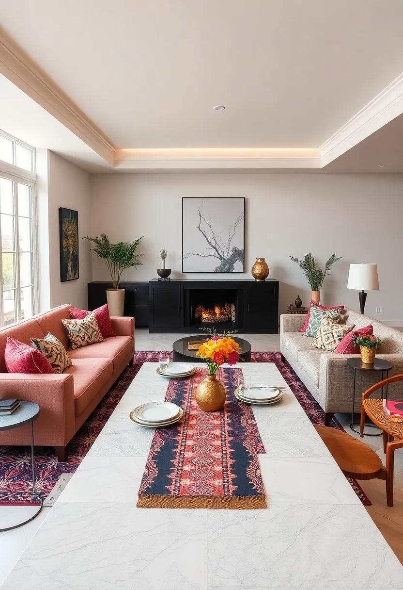 Indulge in a cozy nook enveloped in⁢ oversized, patterned drapes that not only frame the‌ windows but also serve as a colorful⁣ focal point ⁢in the room