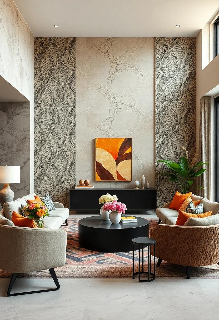 Curate a collection ⁤of eye-catching decor⁢ items, ‌such⁢ as sculptures or ‍floral ⁣arrangements, ⁢that ⁤harmonize⁤ with the bold patterns of the ⁣room for an artistic touch