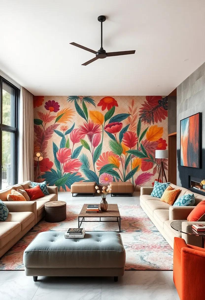 Adorn walls with vibrant murals or ‌wallpaper that spark ⁣joy and curiosity, making ⁣them the ⁢perfect conversation ⁣starter ⁢while‌ adding warmth to the living⁣ space