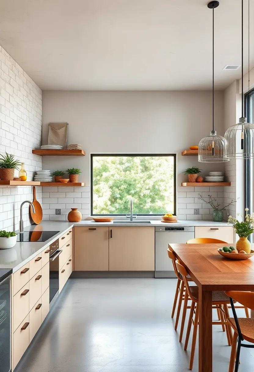 Focus on open shelving: Display your elegant dishware or cookbooks on open shelves to showcase your personality and maintain an airy feel