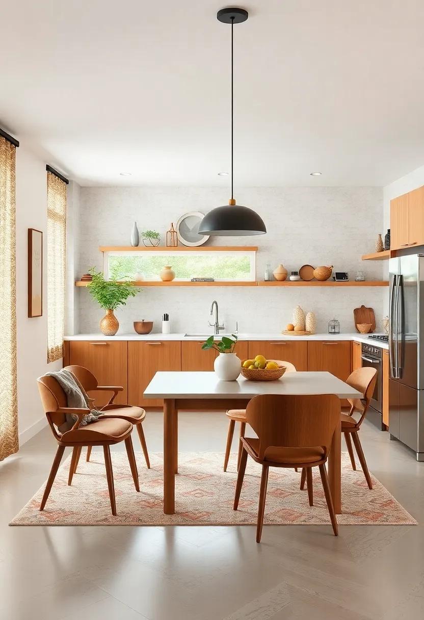 Incorporate Vintage Textiles: Use classic textiles in your curtains or table linens that reflect mid-century designs,such as bold patterns and organic shapes