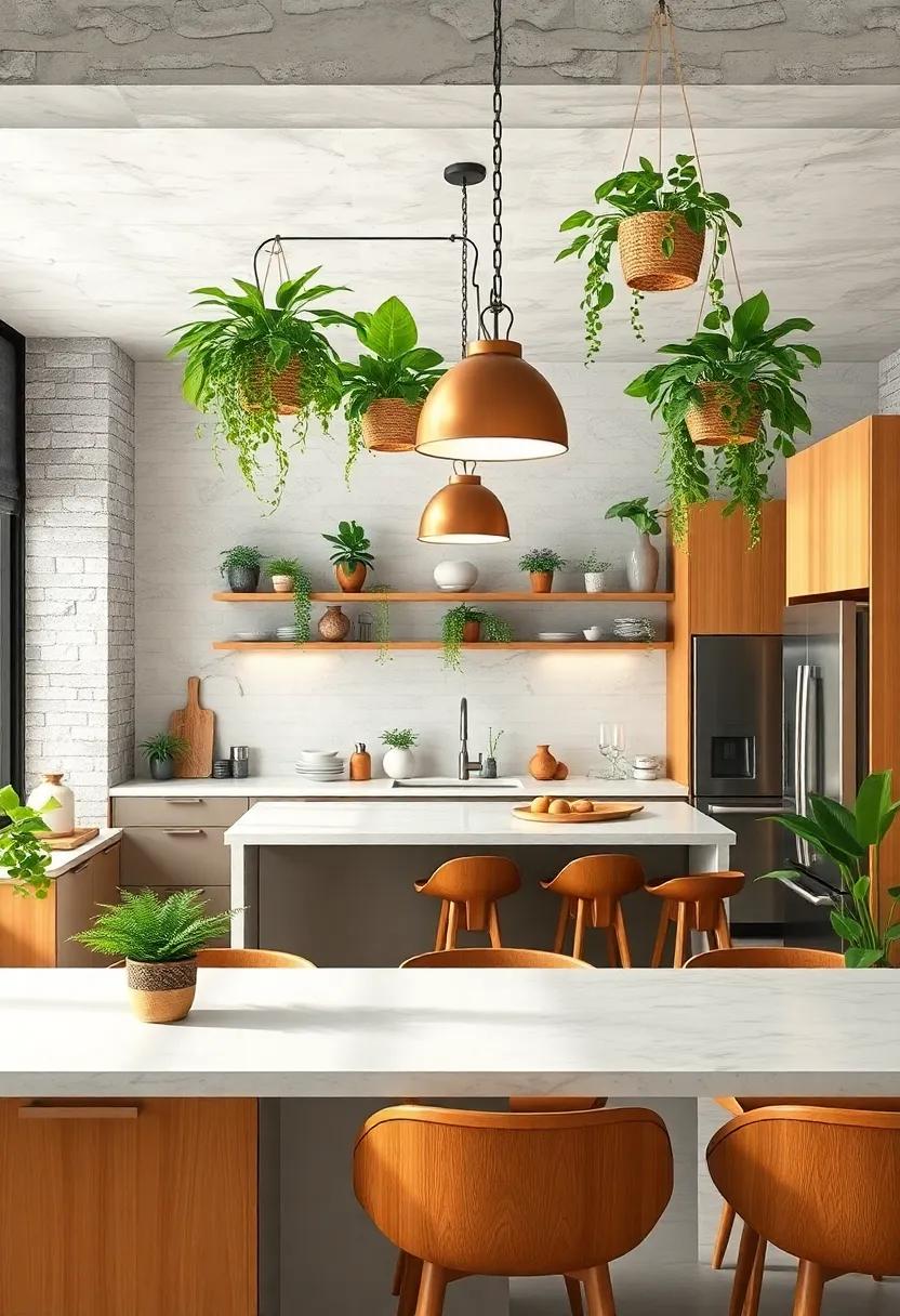 Make Room for Plants: Incorporate potted plants or hanging greenery to bring lively elements into your kitchen while enhancing air quality