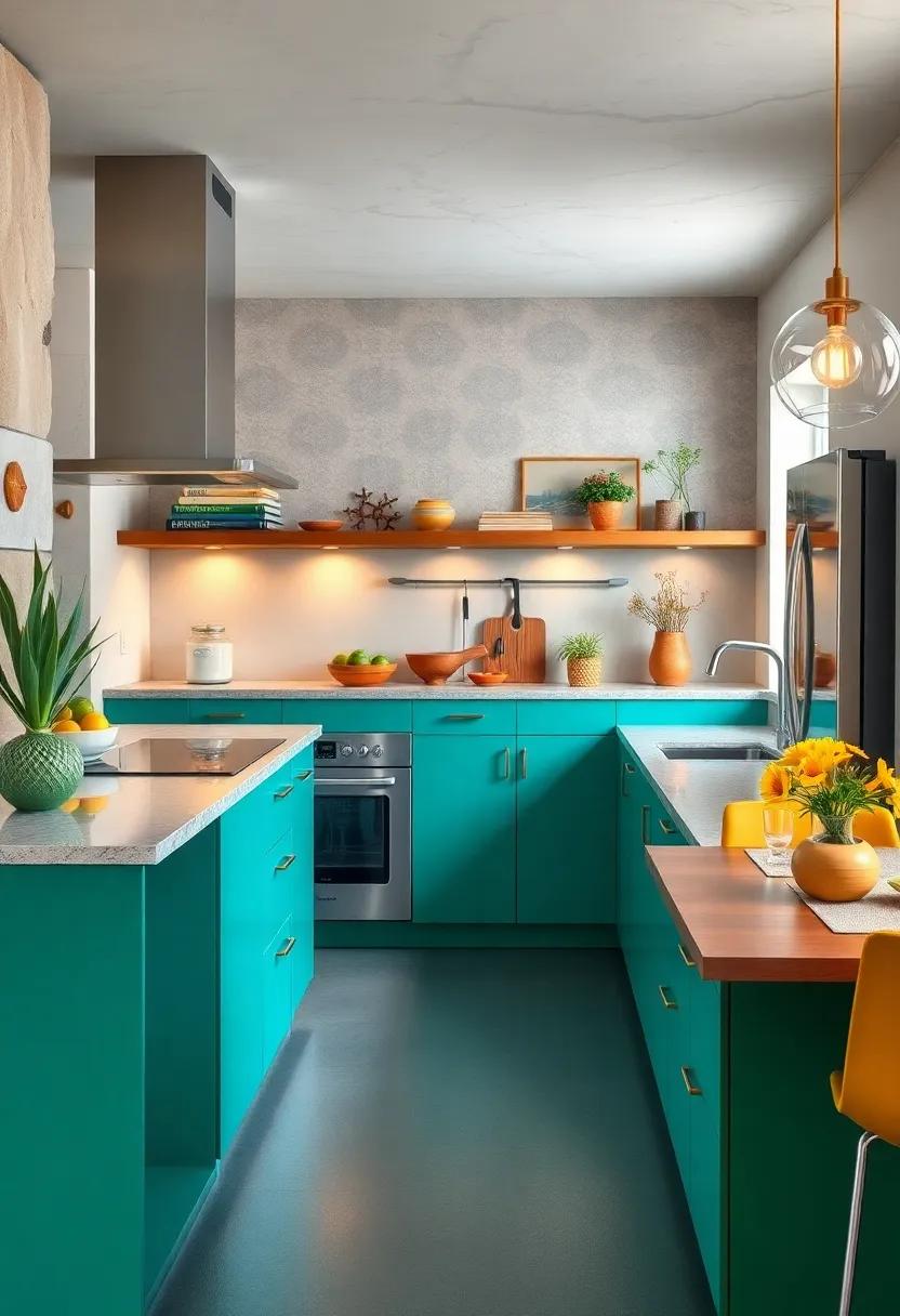 Play with Color: Incorporate a bold color palette, including classic shades like avocado green, mustard yellow, and rich teal, to evoke the spirit of the era