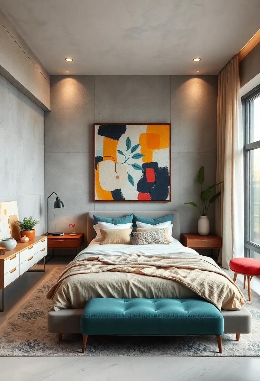 Incorporate Artwork Reflective of the Era: choose abstract pieces or iconic mid-century prints to instantly elevate the room's decor and payoff for style authenticity