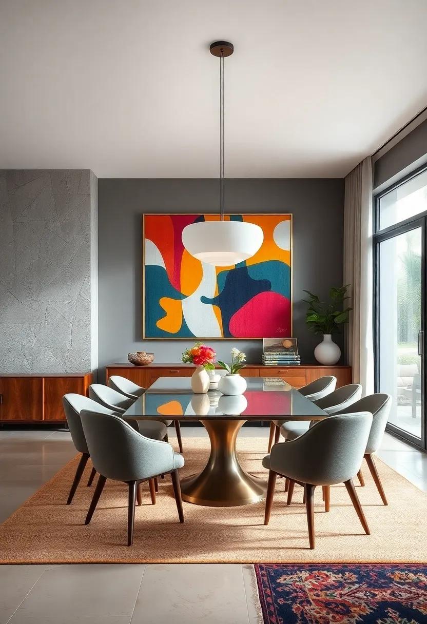 bold ⁤Artwork: Find ​inspiration in large-scale paintings or⁤ sculptures that bring color‌ and personality into your ​mid-century setting