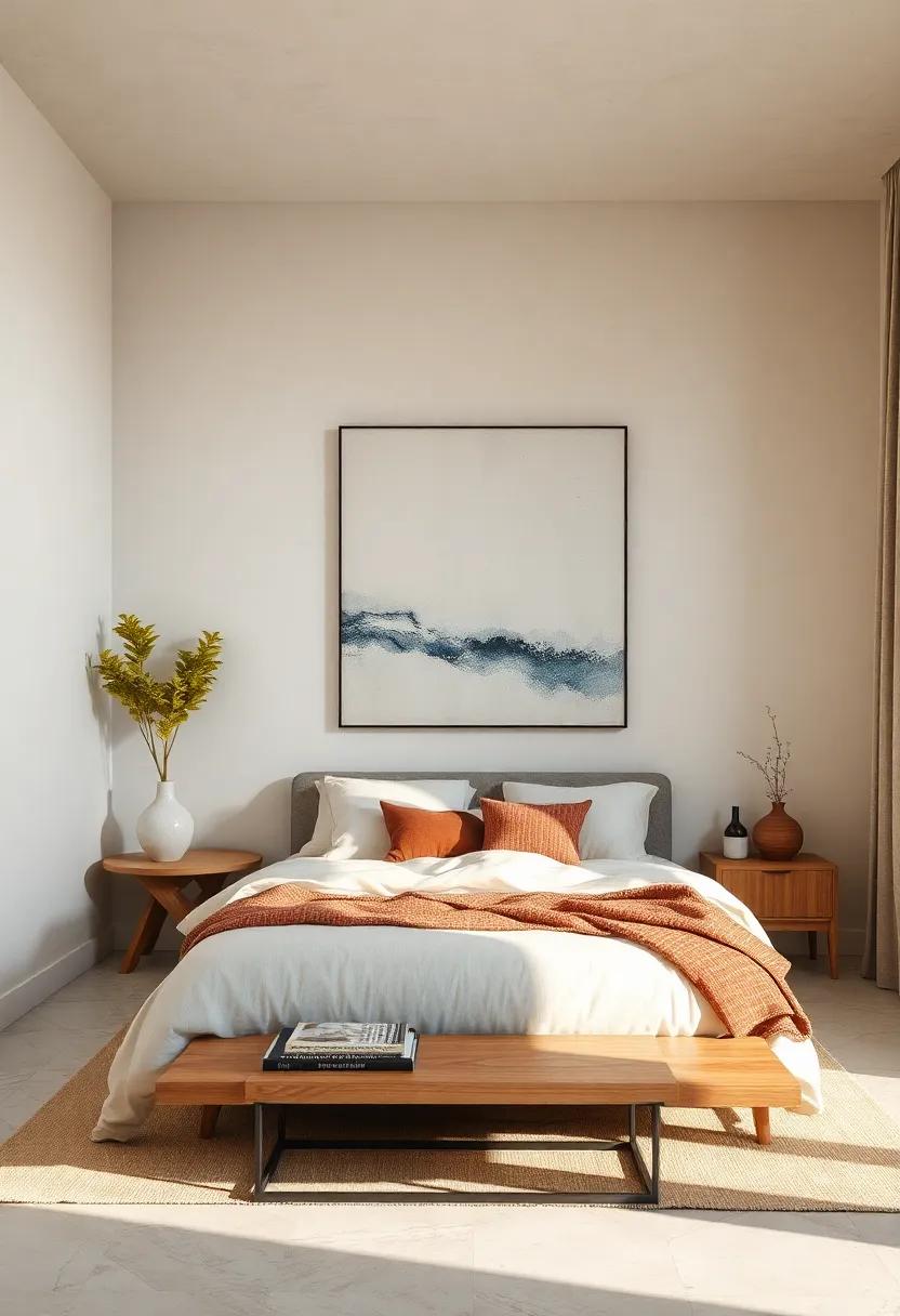 Embrace Negative⁣ Space: Create a sense ⁣of tranquility with ⁢walls painted in soft, neutral tones, allowing a single, oversized piece of abstract art to take center stage