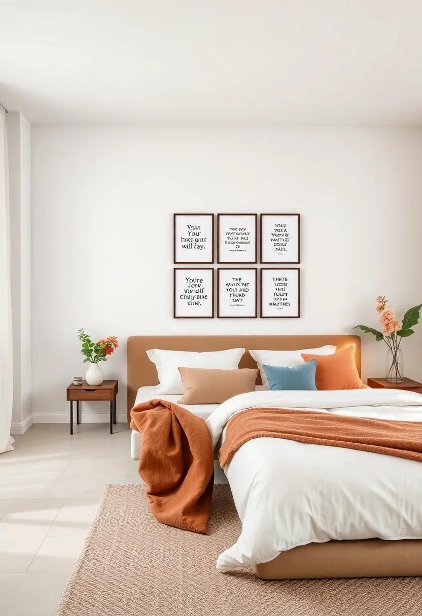 Gallery ‌with a Purpose: Curate a​ small gallery wall ‌with framed motivational quotes that encourage calmness and mindfulness, ‌arranged in a tidy grid