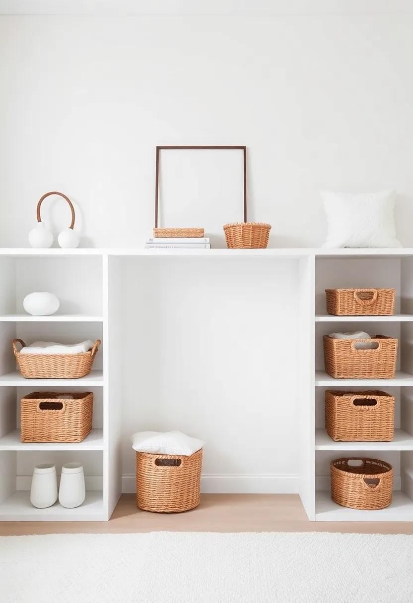 Choose functional yet chic storage solutions, like open shelving with woven baskets, ⁤to keep the space organized without clutter