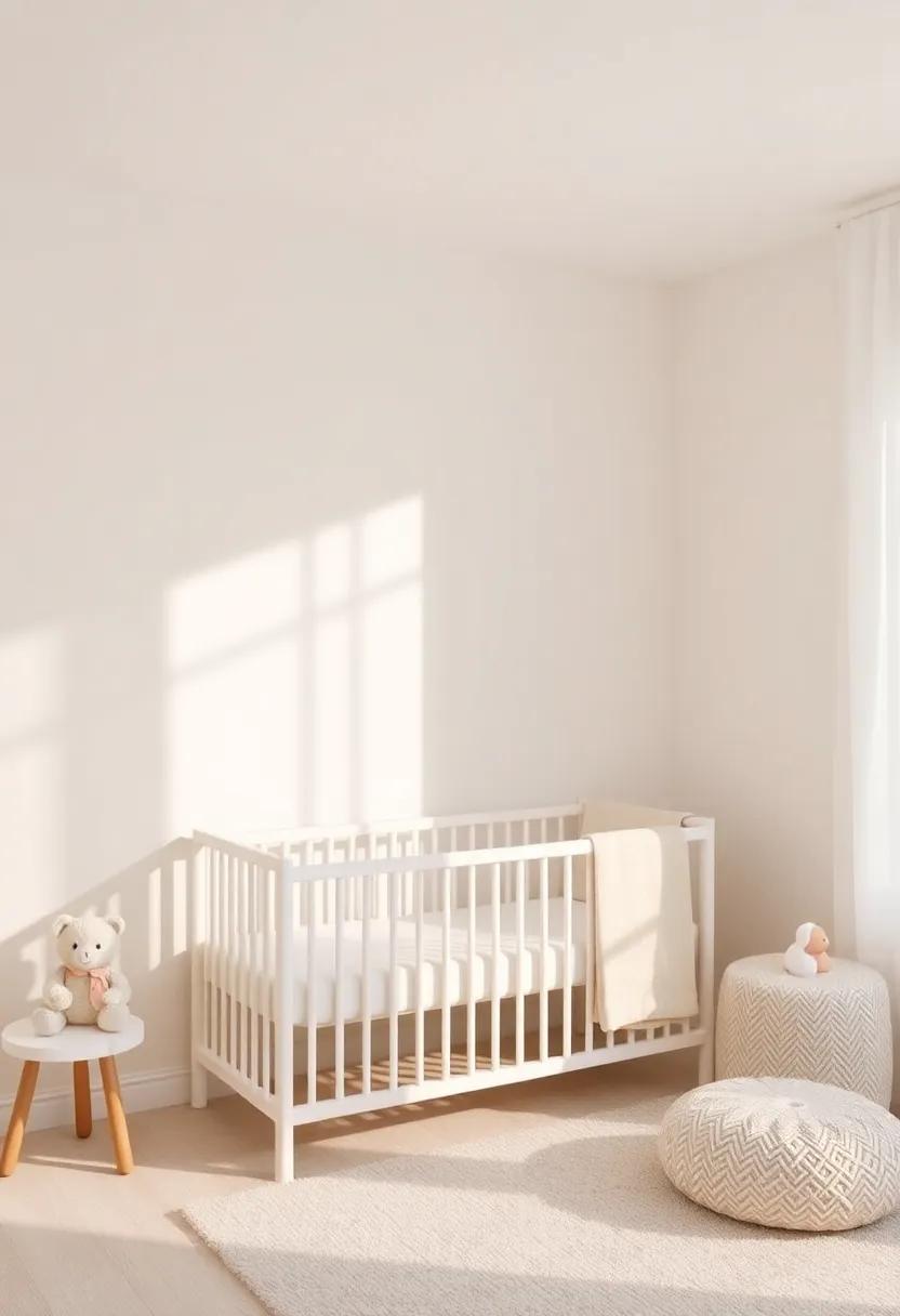 Embrace a neutral palette with soft beige walls‍ and white ‌accents for a‌ calming backdrop that invites tranquility