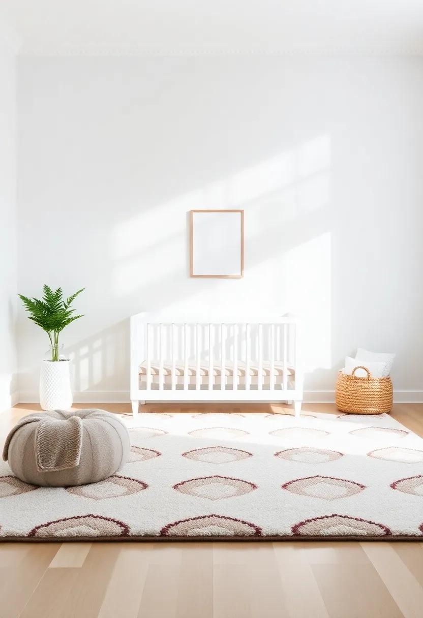 Feature a large, soft area rug⁣ that ⁣invites ⁣play while⁣ anchoring the room's overall design without distracting patterns