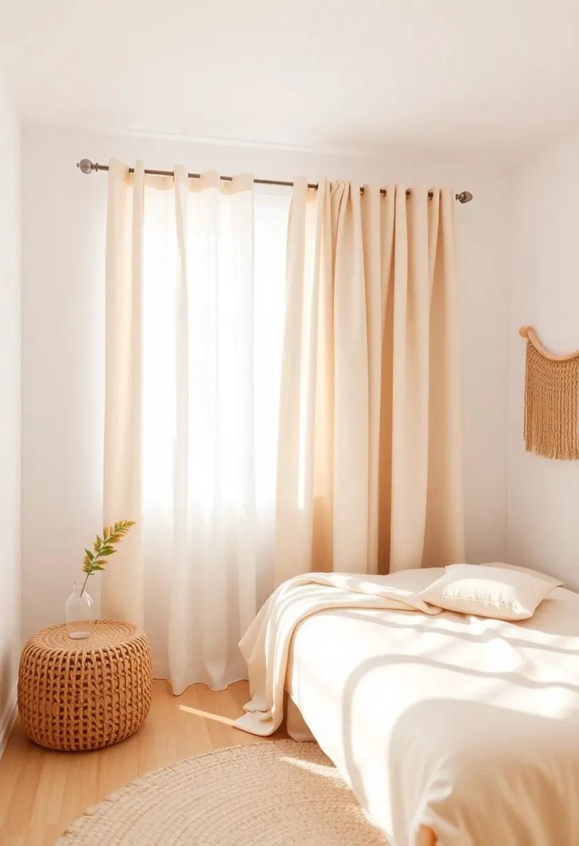 Hang curtains ​made from natural fabrics that filter light softly, creating a warm⁣ ambiance throughout⁣ the day