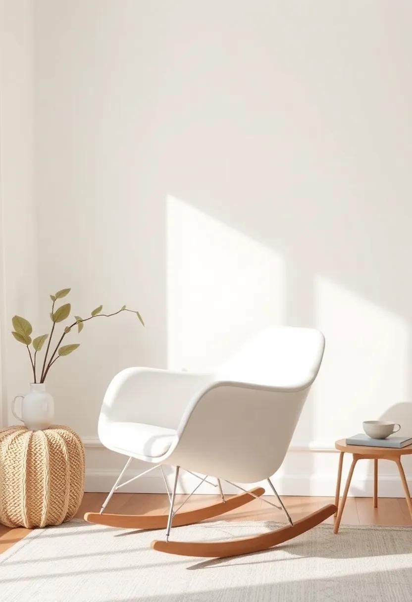 Integrate a sleek, modern ⁣rocking chair for nursing or cuddling, merging comfort with a stylish silhouette