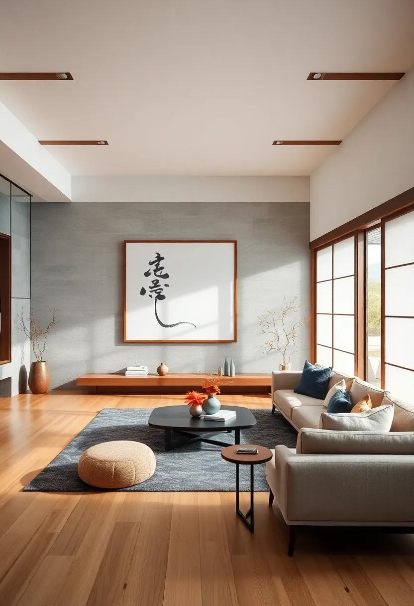 Artful Simplicity: Display minimalist art or calligraphy that promotes calm and reflects Japanese aesthetics