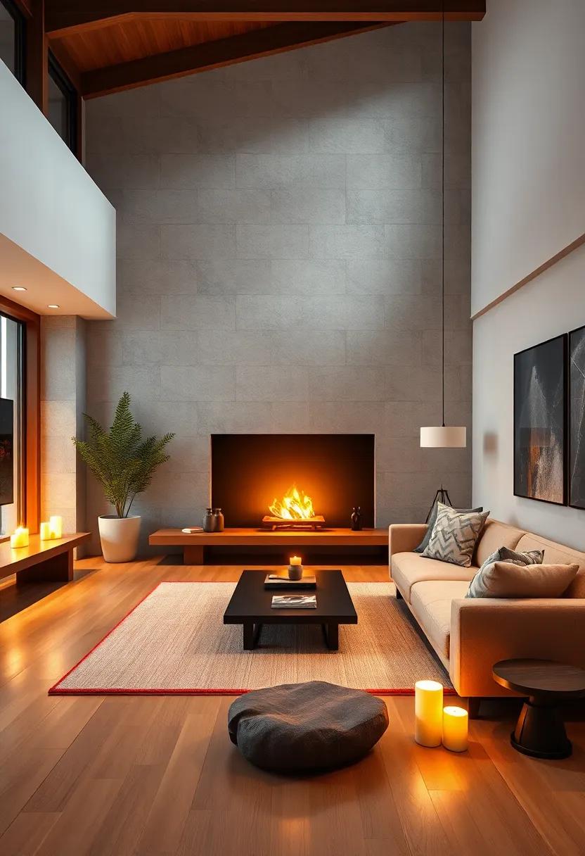 Element of Fire: Incorporate a small fireplace or candles for warmth and ambiance, enhancing the cozy atmosphere