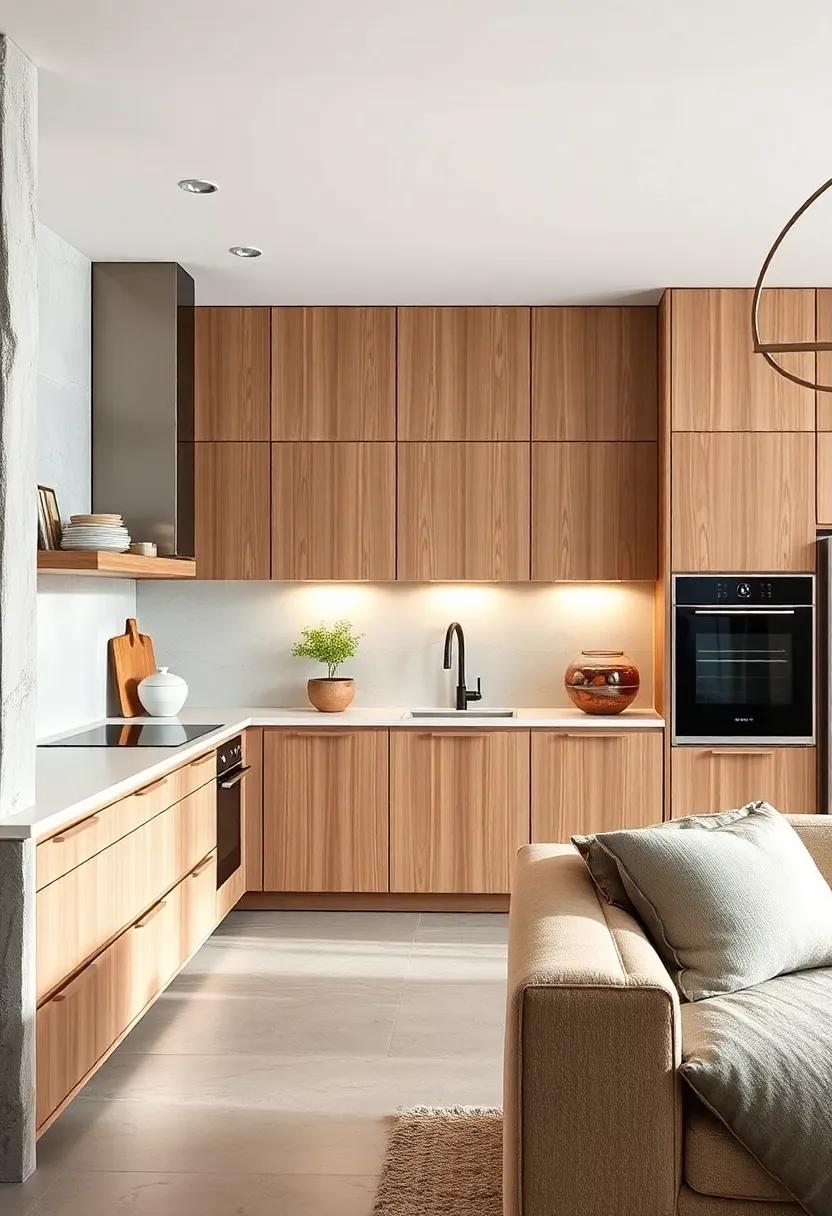 Admire a sleek kitchen featuring cabinetry that smoothly opens to reveal hidden appliances, eliminating visual clutter and enhancing the overall design
