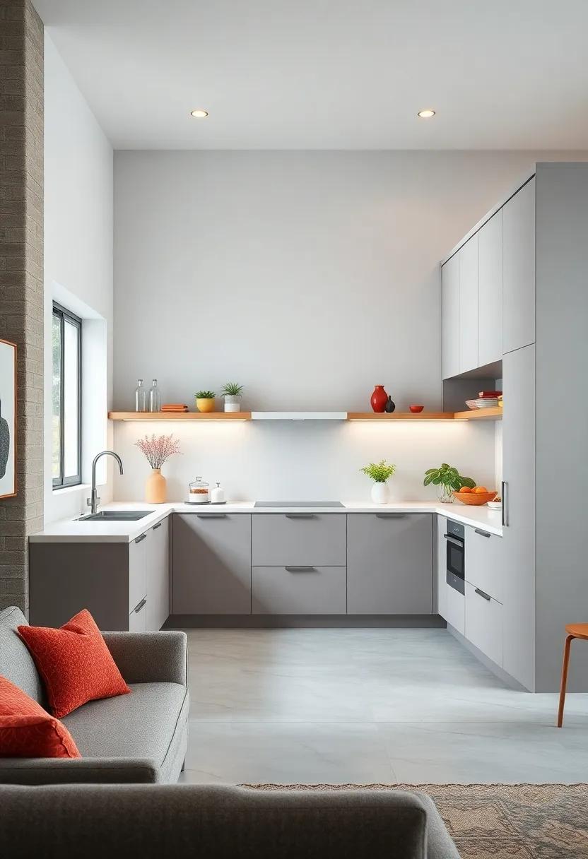 Be amazed by an L-shaped kitchen layout where a corner cabinet transforms into a revolving carousel, maximizing storage in an often overlooked area