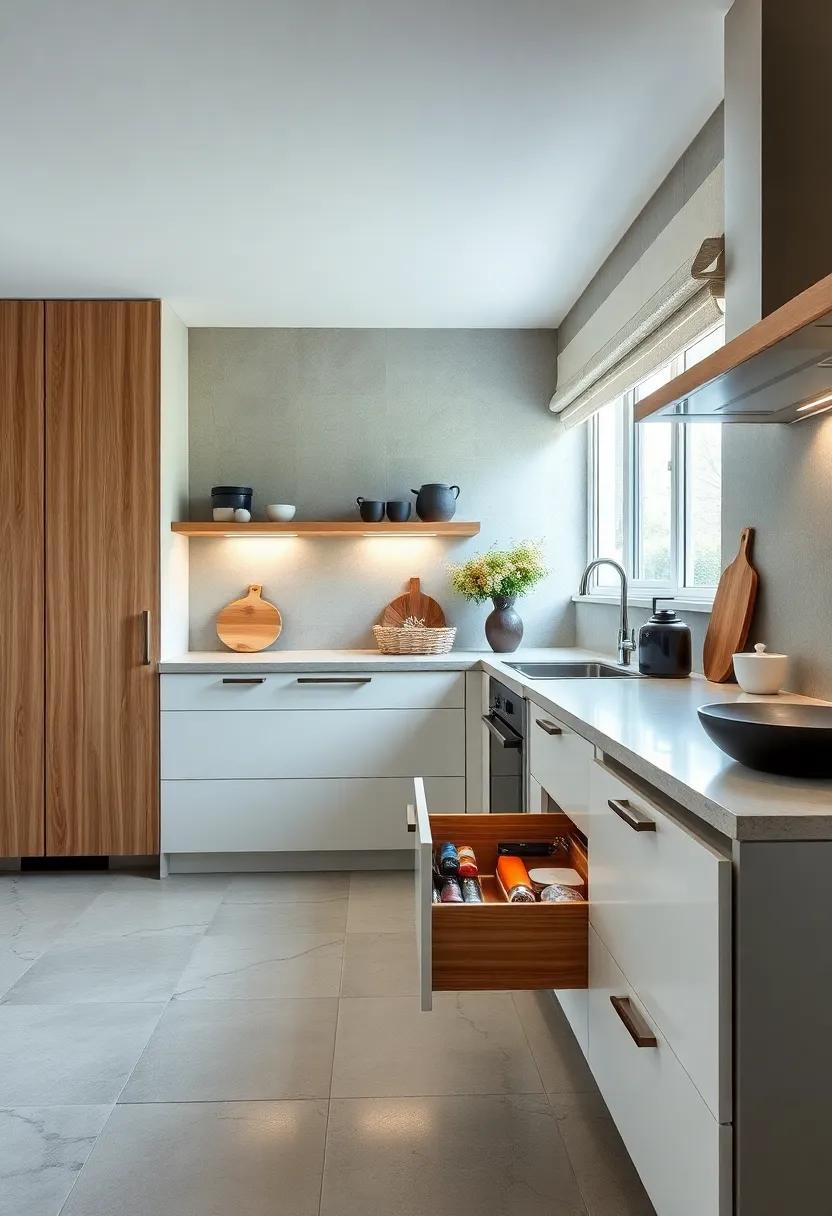 Check out a stylish kitchen with drawer inserts that minimize clutter, offering dedicated spaces for everything from silverware to gadgets without sacrificing design