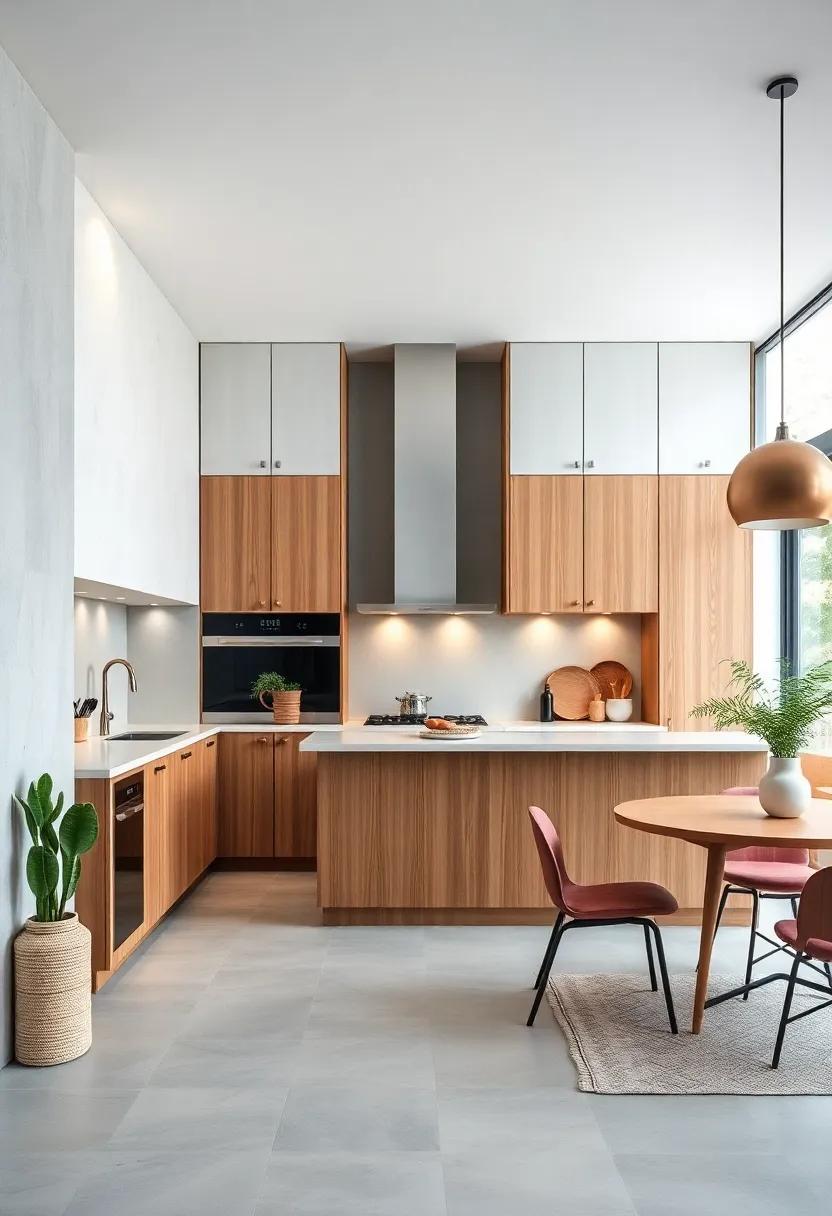 Be inspired by a chic Scandinavian kitchen that utilizes tall cabinets extending to the ceiling, concealing seasonal kitchenware to keep the look minimal