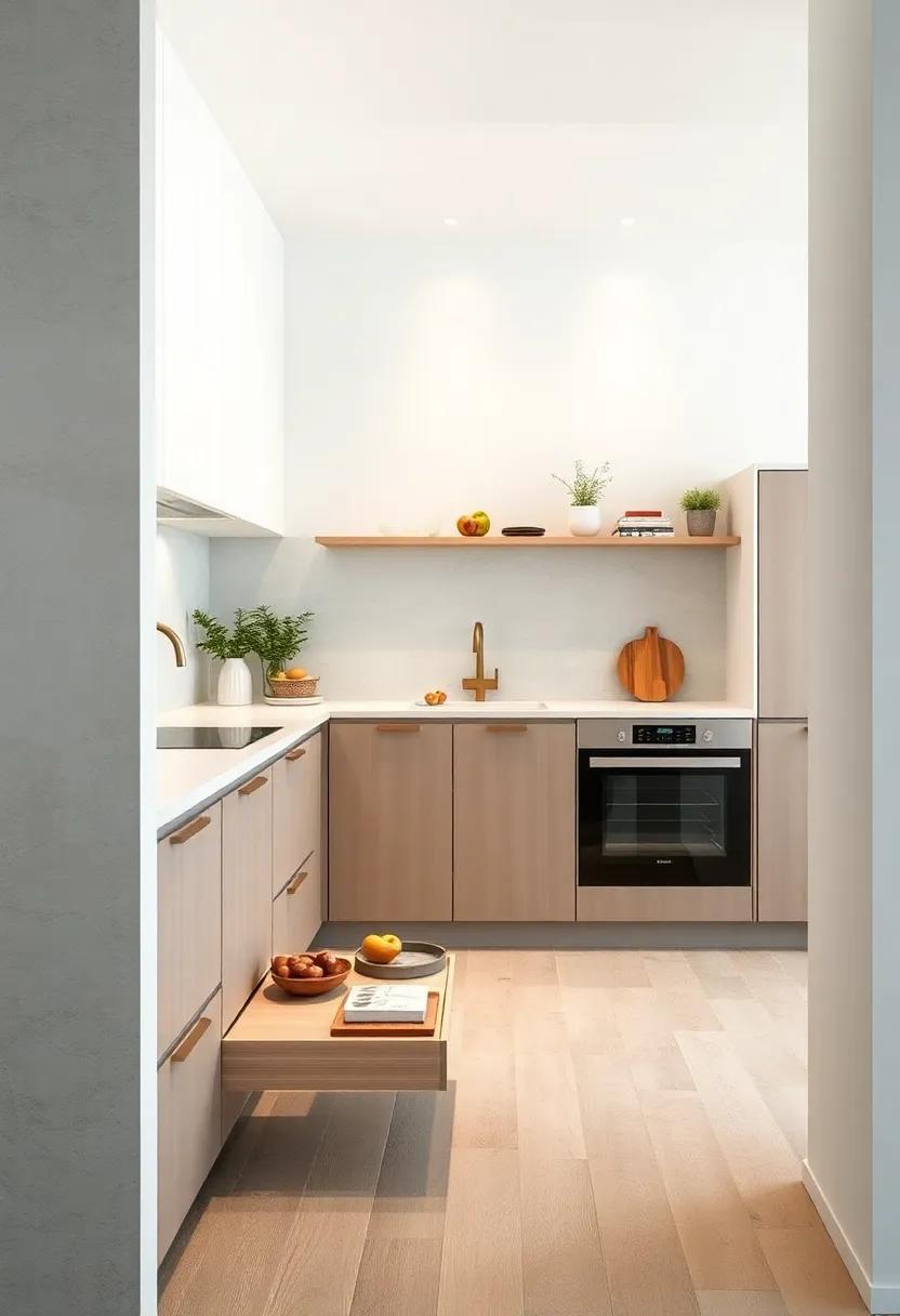 Marvel at the ingenious design elements of a kitchen featuring an under-the-sink pull-out storage system, maximizing even the most challenging areas