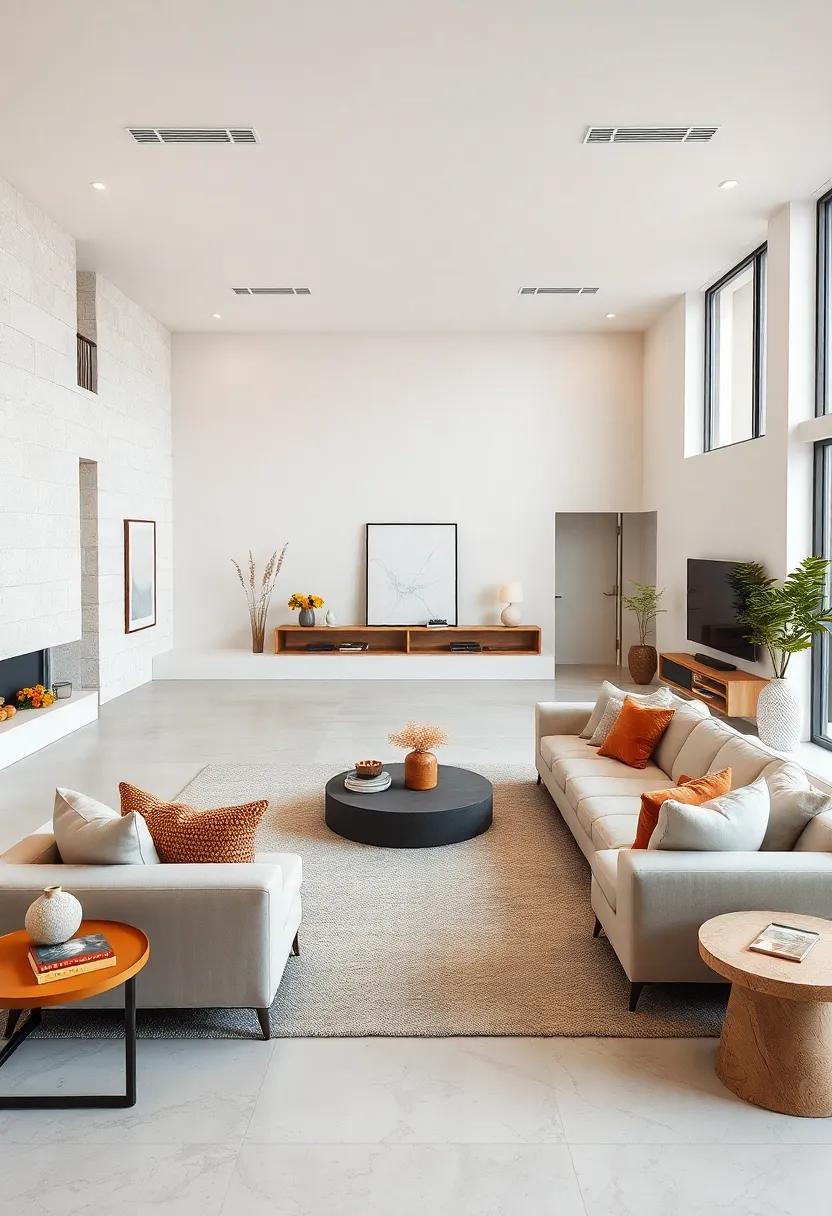 Embrace Neutral Colors: Choose a palette of soft whites,grays,and beiges to create a serene backdrop that complements an open space