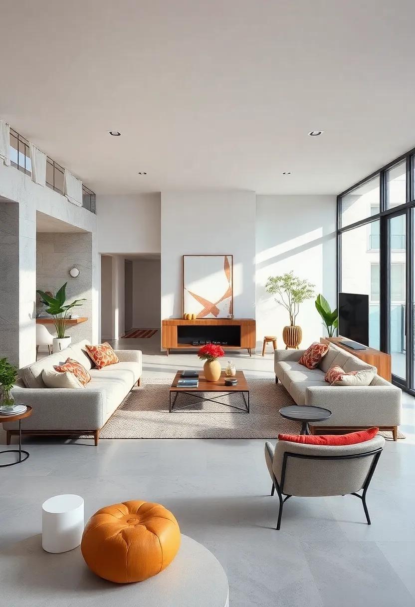 Functional Layout: Arrange furniture to facilitate flow and conversation, ensuring functionality remains at the heart of the design