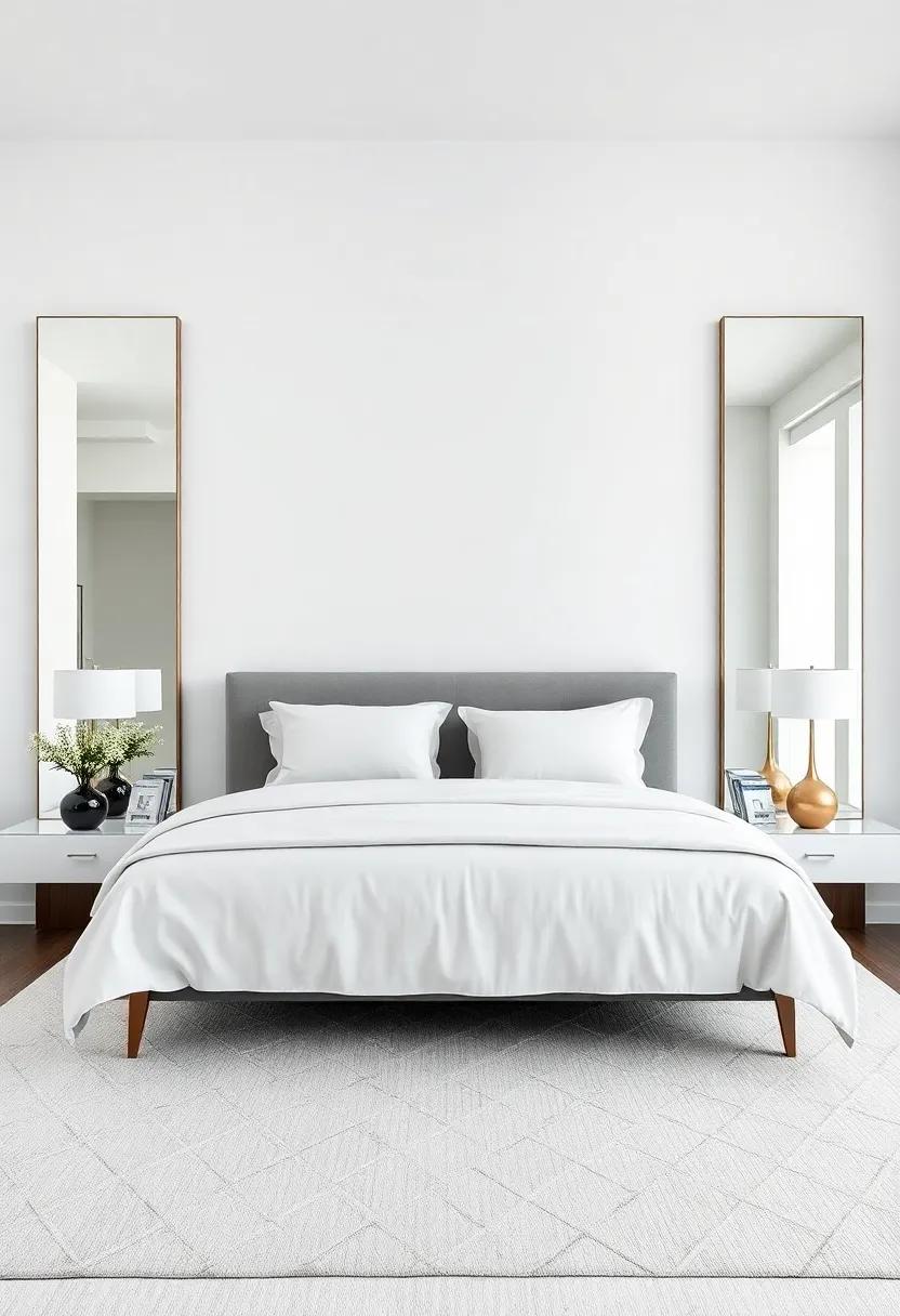 Frame your Bed ⁣with Mirrors: Place mirrors on either side ⁢of your bed to⁤ create a visually appealing symmetry that draws the eye inward