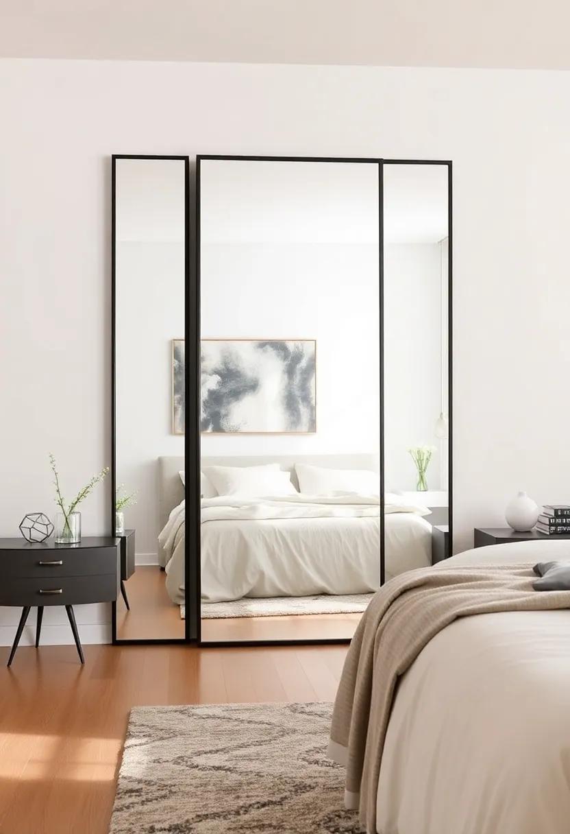 Hang a Floor-Length ⁤Mirror: A tall, freestanding ⁣mirror not only reflects your outfit choices but also creates‌ an illusion of more room in your⁢ bedroom