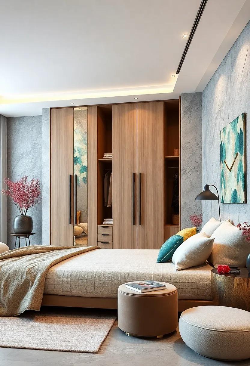 Artistic Touch: Choose wardrobes with unique artistic designs or patterns that can serve as a focal point in the décor