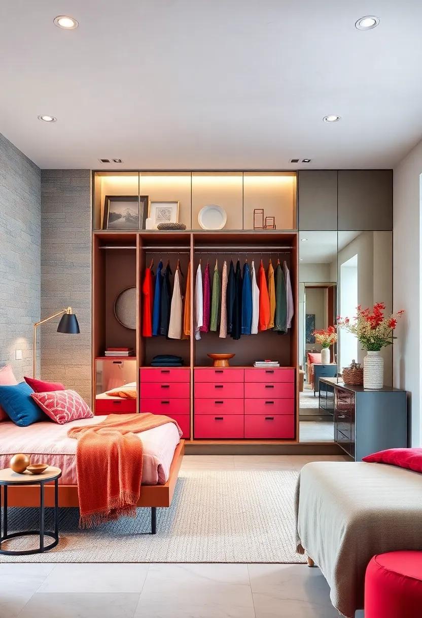Color Pop: Select bold hues for your wardrobe to make a statement and add a playful touch to an otherwise neutral room