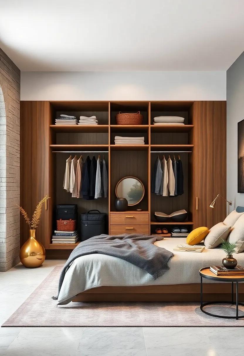 Eclectic Elegance: Mix and match different materials like wood and metal to create a wardrobe that reflects your unique style and adds character to your space