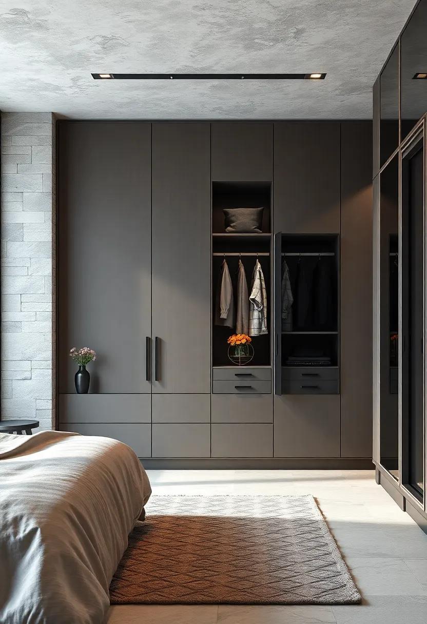 Minimalist Magic: Embrace sleek lines and a monochromatic palette with a built-in wardrobe that emphasizes simplicity while maximizing storage