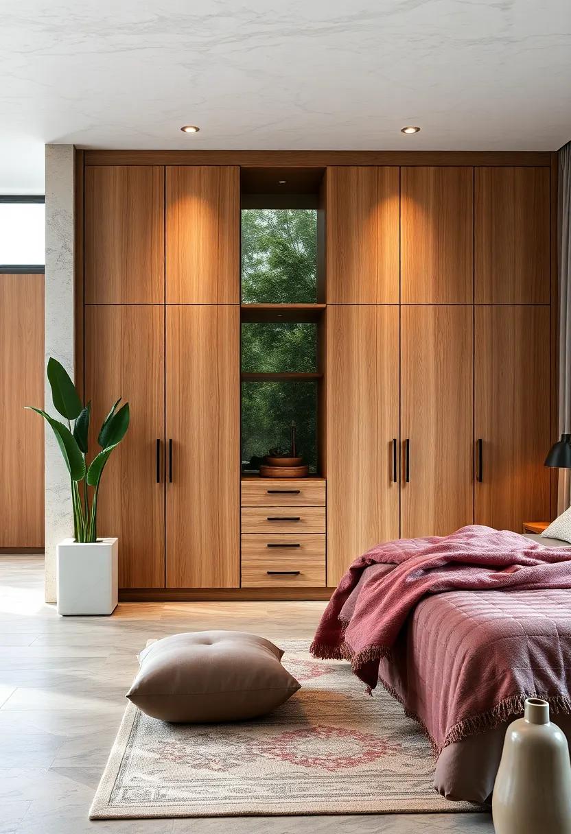 Nature Inspired: Bring a touch of the outdoors in with wood-paneled wardrobes that reflect the beauty of nature and instill tranquility