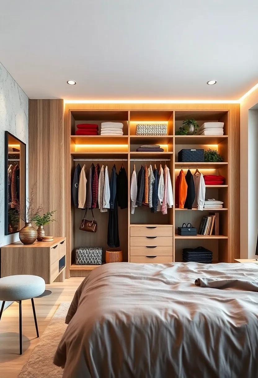 Smart storage: Install modular shelving units designed to fit your clothing and accessories perfectly, offering an efficient solution for small spaces