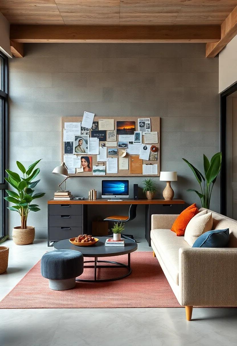 Curate an Inspiration Board: Dedicate a wall to pinning ideas, sketches, and notes that inspire your daily work routine