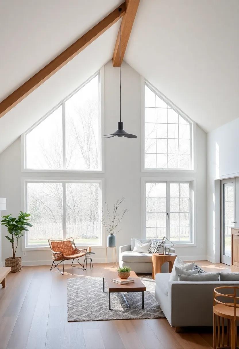 Emphasizing Natural Light through Large Windows and Skylights