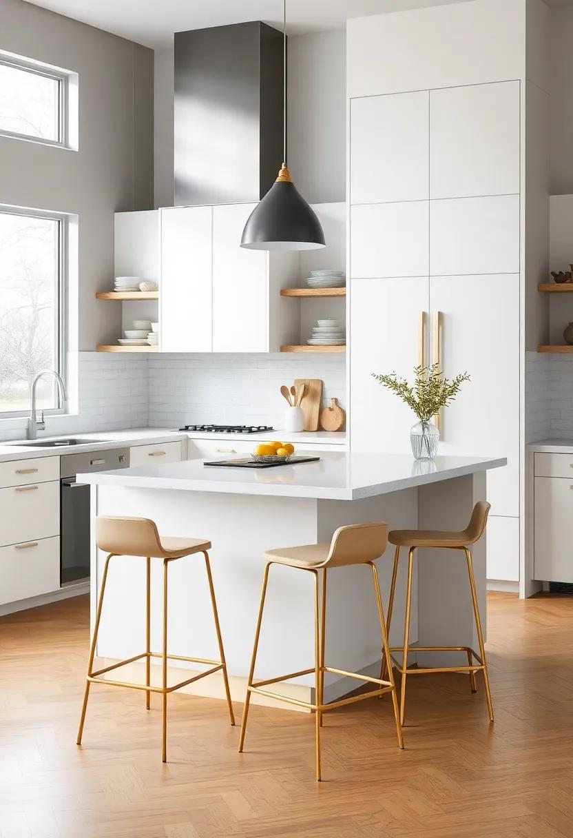 Brass Furniture Legs: upgrade your kitchen island stools or chairs with​ brass legs to create harmony throughout your design