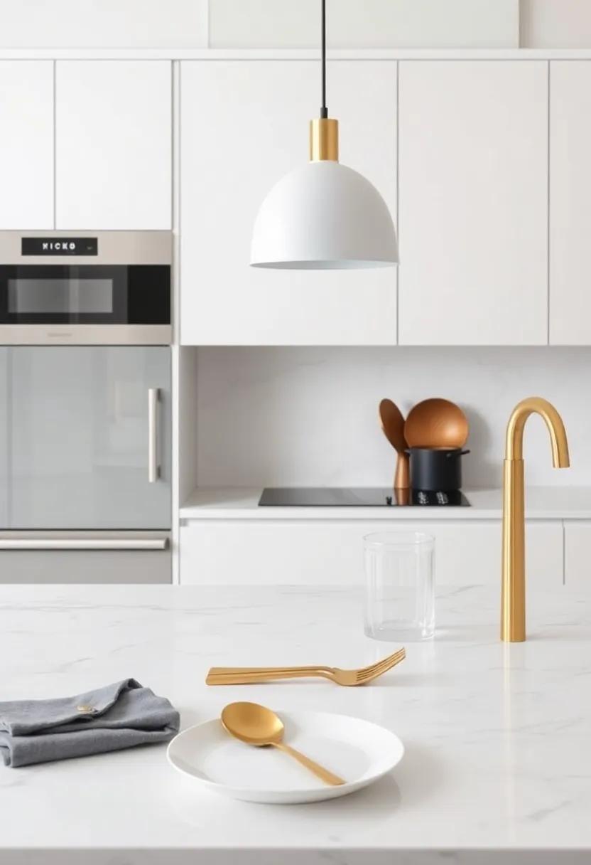 Choose Brass Cutlery: Use brass or brass-colored cutlery for dining to make mealtime feel special while matching your kitchen scheme