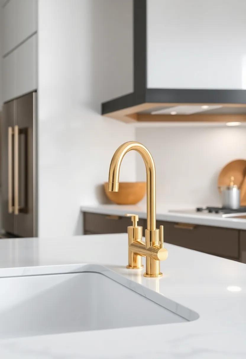 Focus on the Faucet: A bold brass faucet can ‍serve as a statement piece, embodying both utility and ​high style