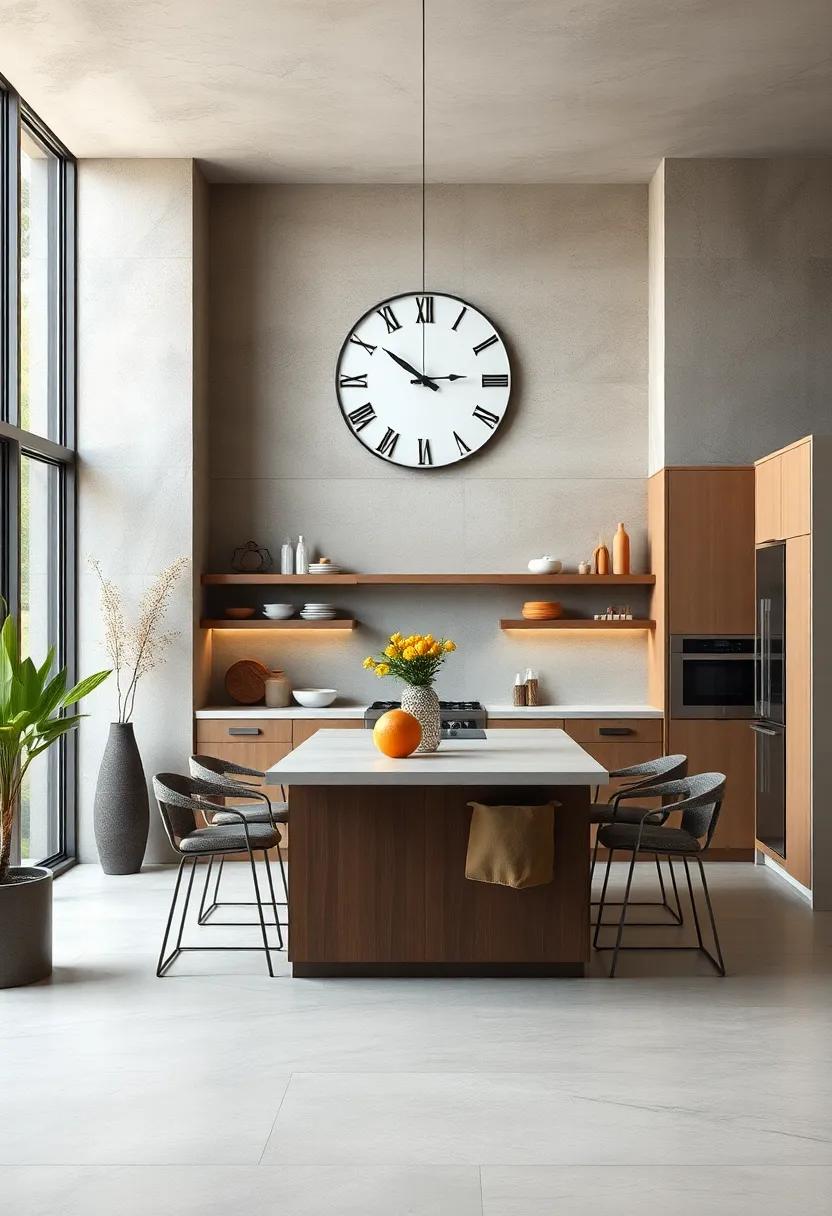 Single statement Piece: Choose one eye-catching design element,like an oversized clock or unique piece of art,to serve as a focal point