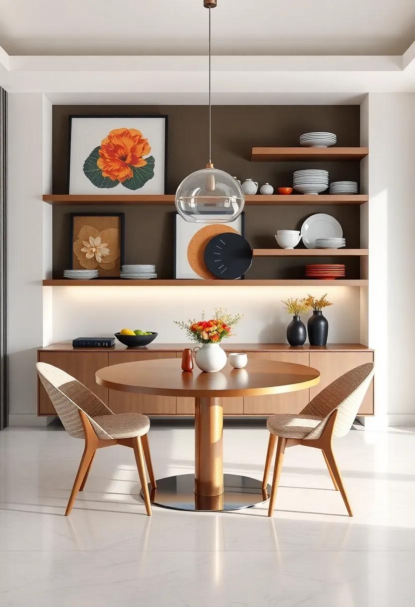 Artful Arrangements: Use floating shelves to display an ever-evolving gallery of artwork or color-coordinated dishware that dazzles