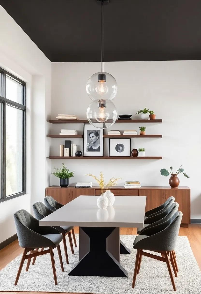 Seasonal Displays: Change the decor on your floating shelves seasonally to keep the dining room fresh and inviting throughout the year