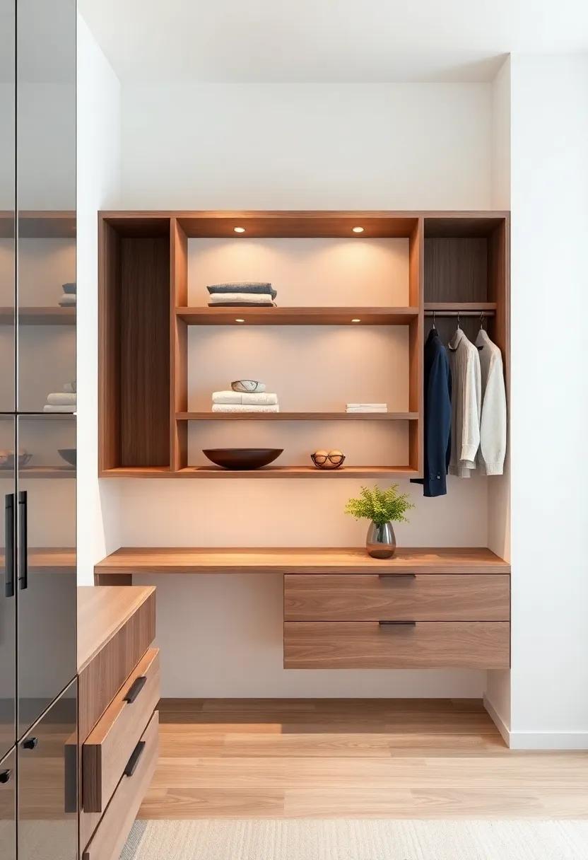 Custom shapes and designs: Commission uniquely designed floating shelves that reflect your personal style, making your closet a true representation of you